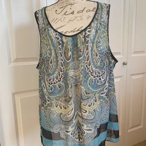 2/$20⭐️a.n.a. chiffon sleeveless top, 2X